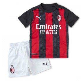 Camisolas de futebol AC Milan Criança Equipamento Principal 2020/21 Manga Curta